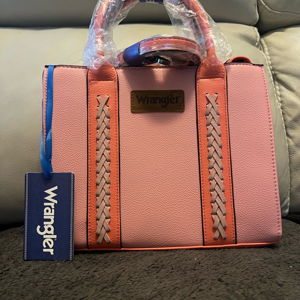 Wrangler Coral Pink Satchel Bag or Crossbody.